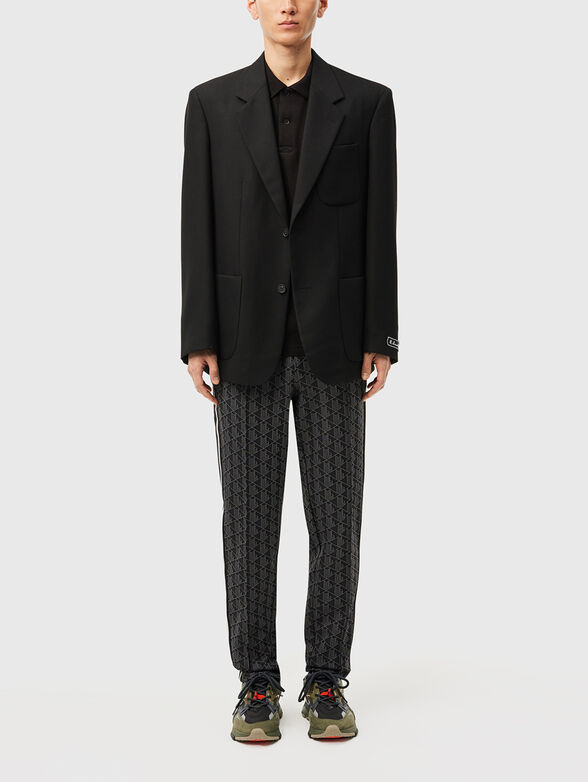 Brown sports trouser with monogram print - 4