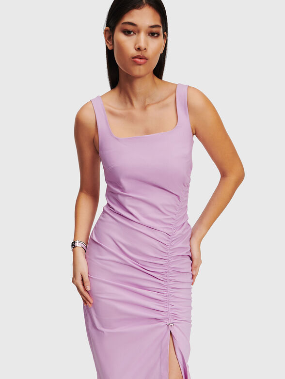 Purple dress with slit - 3
