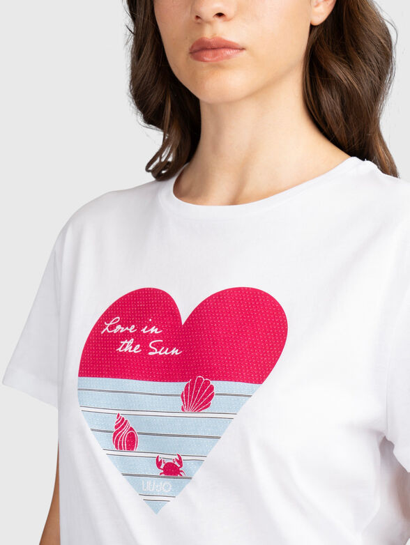 T-shirt with logo applique - 4