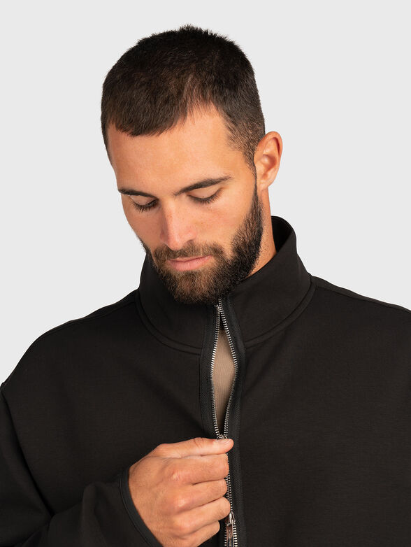 Cotton blend sweatshirt with zip - 4