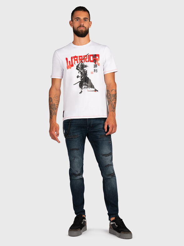 Cotton blend T-shirt with accent print - 6