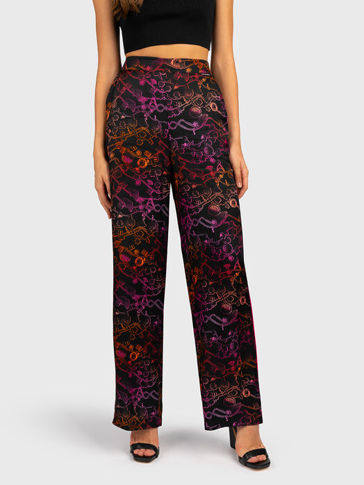 Trousers with multicolor print