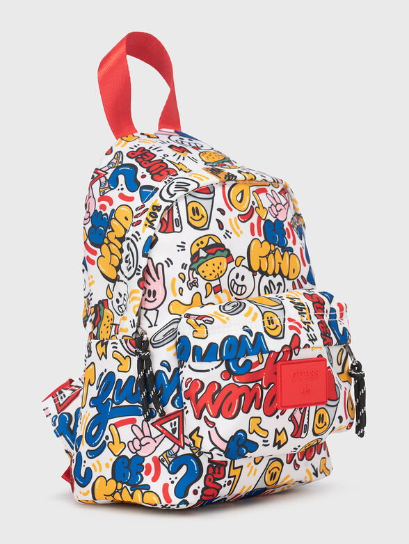 Backpack with multicolour print - 3