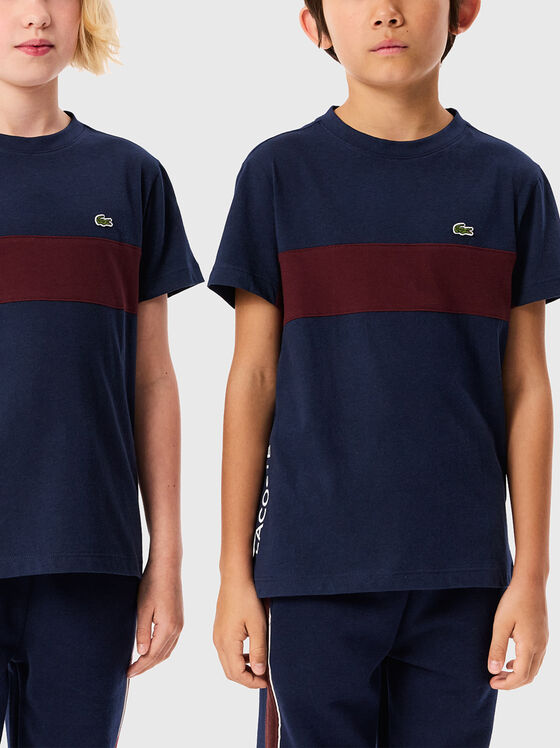 Dark blue T-shirt with logo print - 1