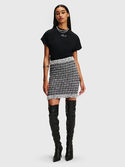 Buckle knit mini skirt 