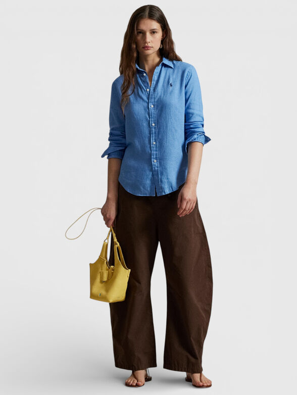 Linen shirt with logo detail - 2