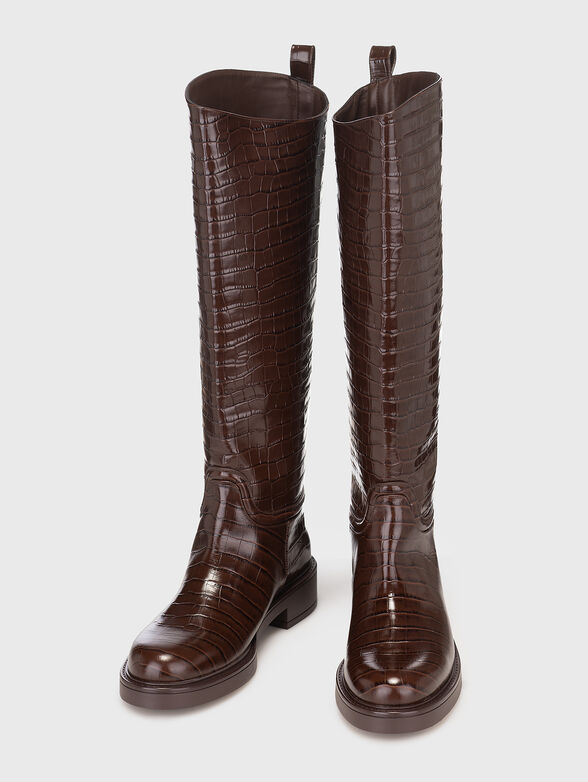 CELIA RIDING boots with croco texture - 6
