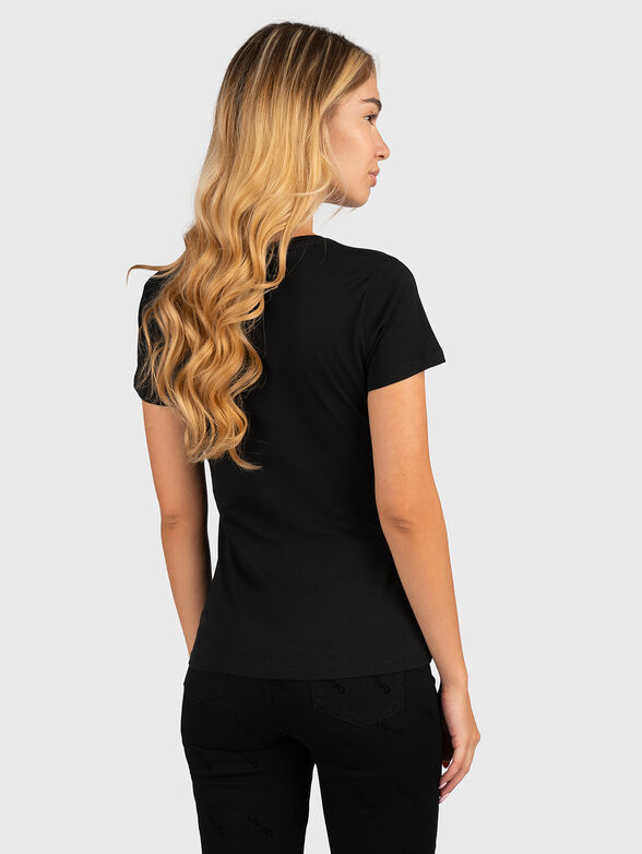 Black T-shirt with attactive print - 3