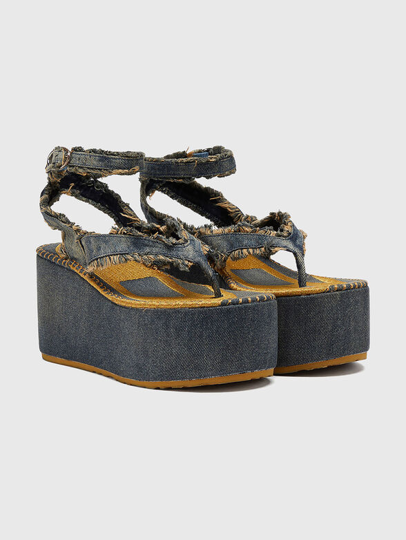 Platform sandals with a bleached effect  - 2