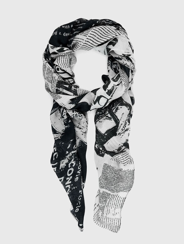 Scarf with newspaper print - 1
