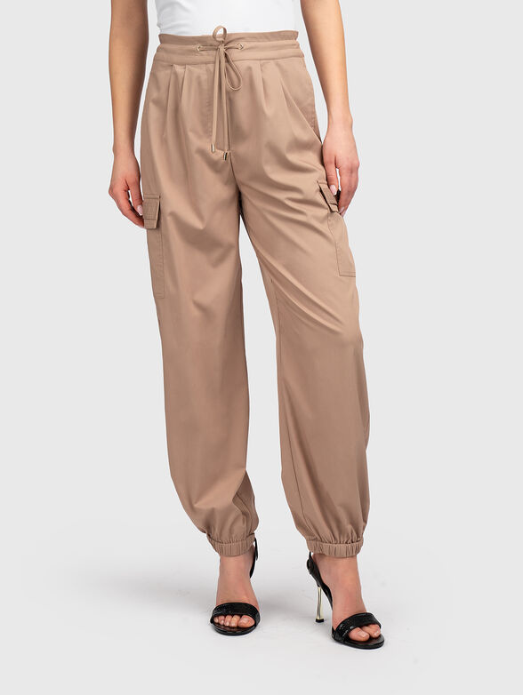 Cargo pants with a drawstring waist - 1