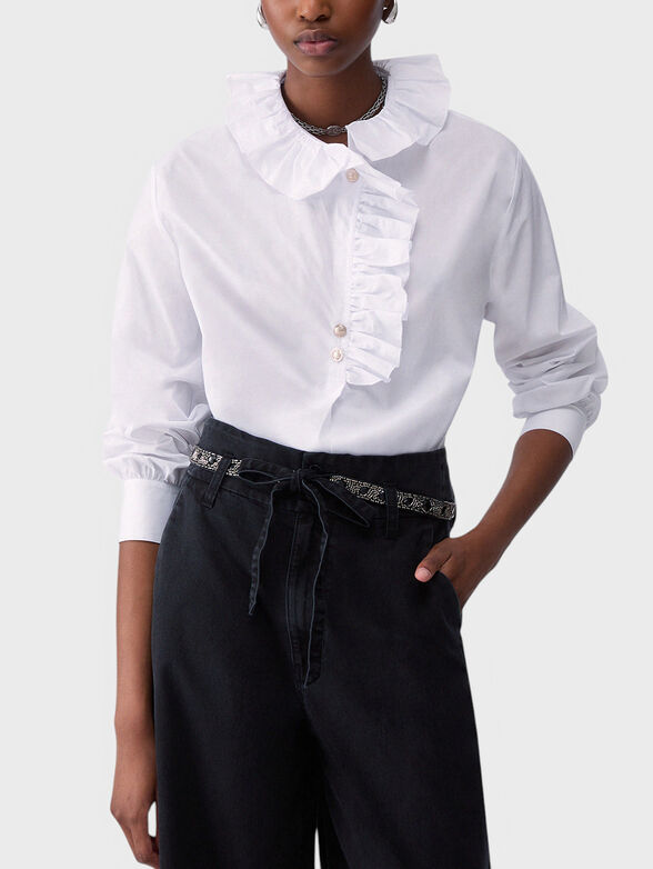 Cotton shirt with ruffles - 1