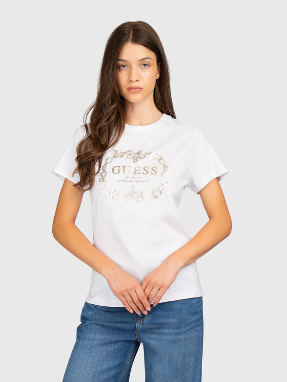 Cotton T-shirt with a round neckline - 1