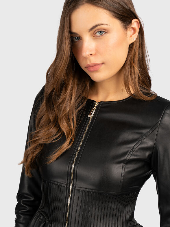 Black eco leather jacket - 4