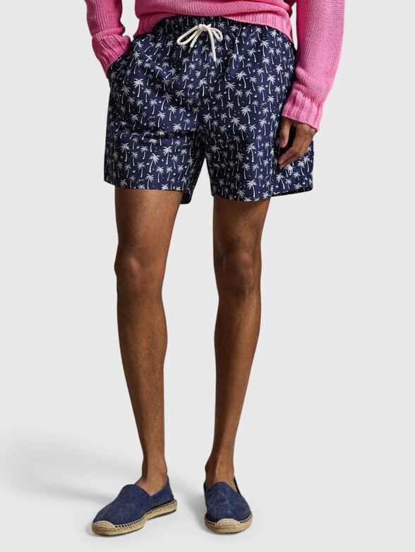 Beach shorts with a contrasting print - 1