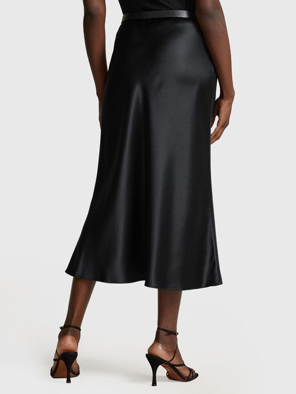Black silk midi skirt - 2