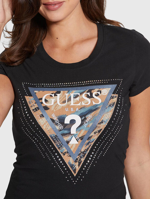 T-shirt with logo and rhinestones - 4