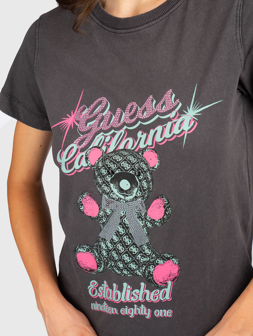 Cotton T-shirt with an accent print - 3