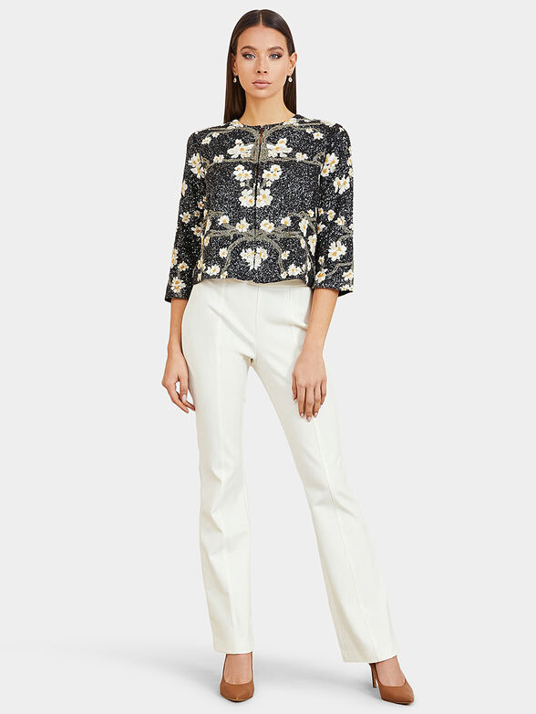 Jacket with floral motifs and sequins - 2