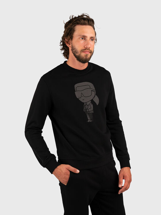 Black sweatshirt with print - 1