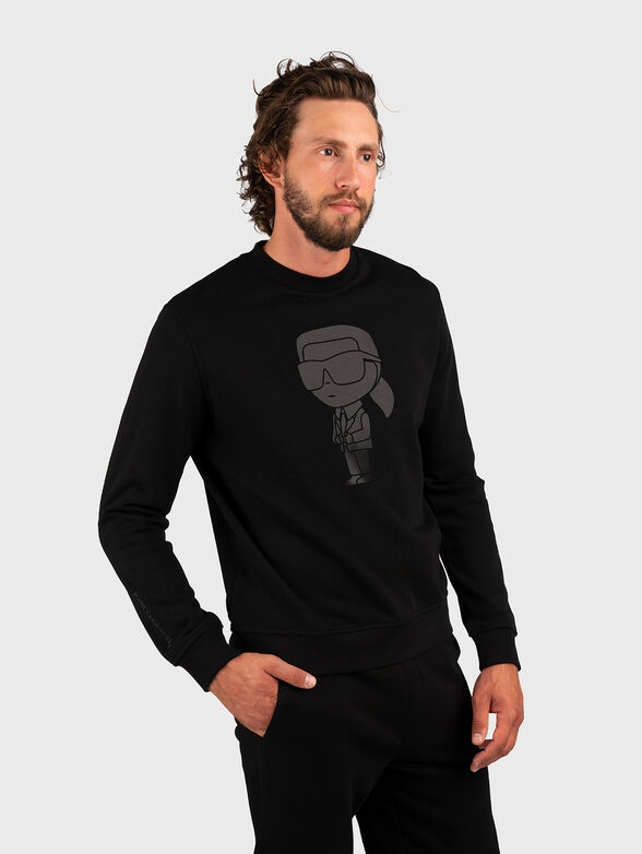 Black sweatshirt with print - 1