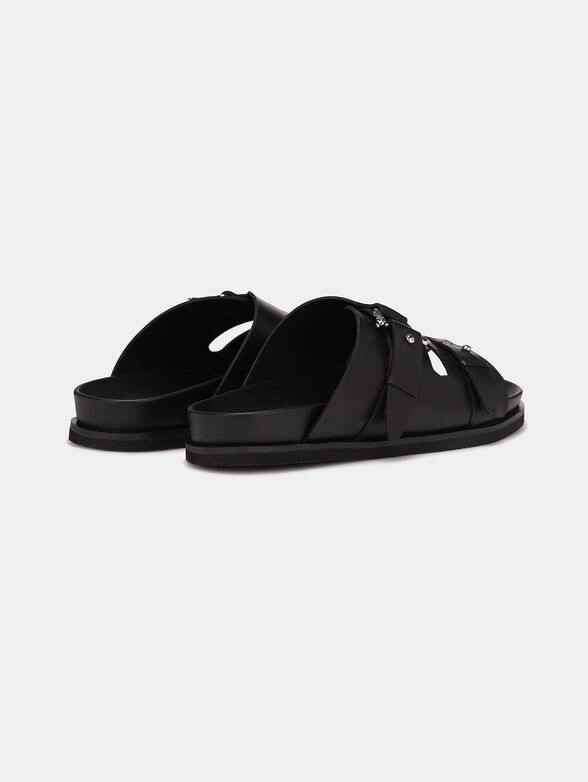 Leather black sandals - 3