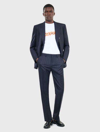 Striped straight leg trousers - 5