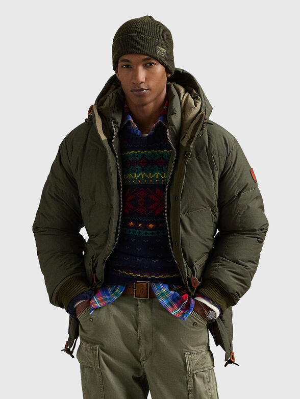 Padded jacket with accent ties at the waist - 1