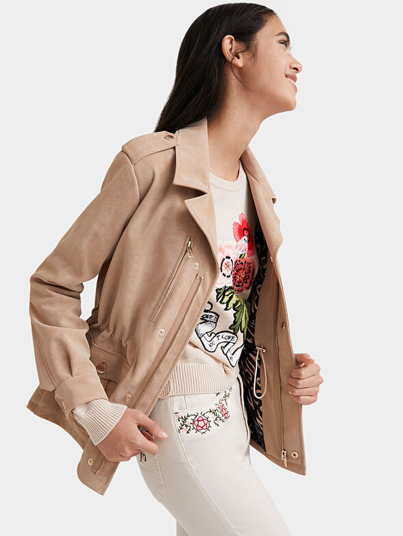 AMAR eco-leather jacket in beige color - 4