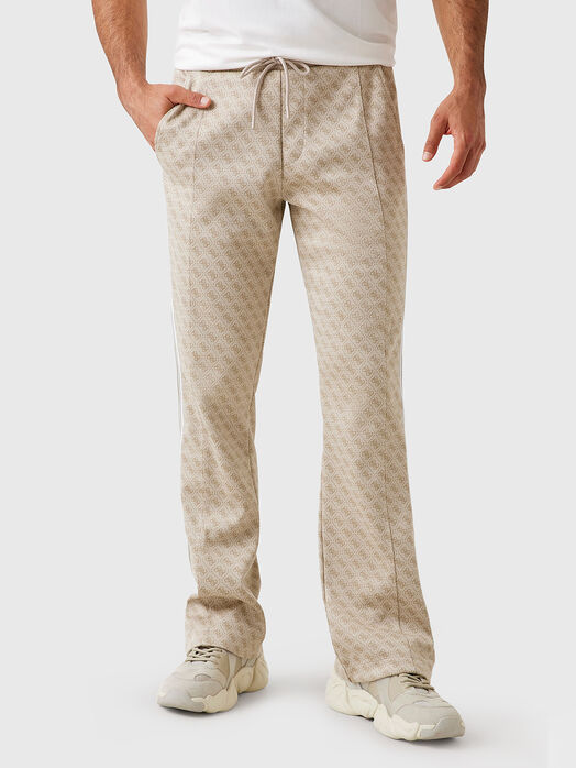 Sports pants with monogram