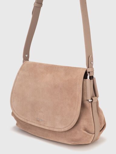 Suede crossbody bag with logo - 4