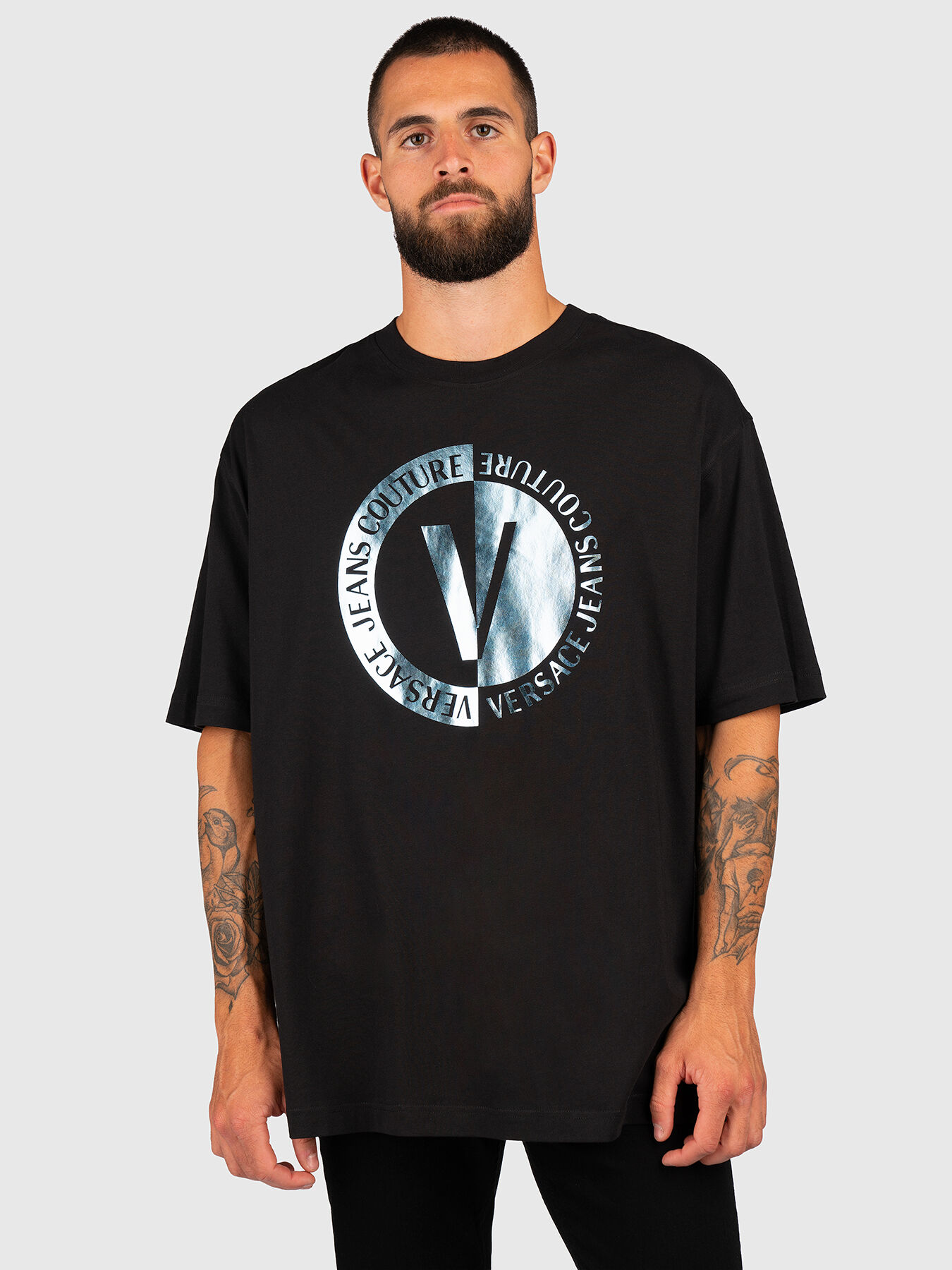 VERSACE JEANS COUTURE 78HAH606JS439L01 関税送料込 Versace Jeans Couture T-shirt with logo - VERSACE JEANS