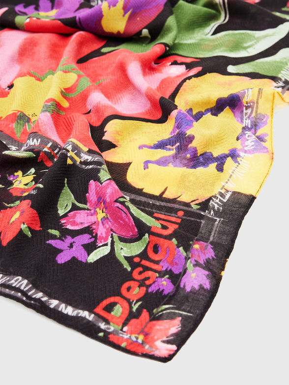 Scarf with floral print - 4