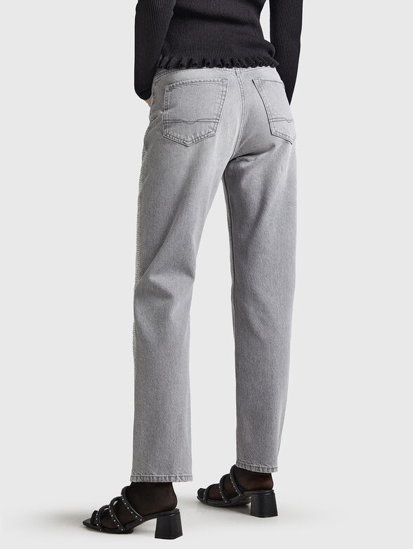 Grey jeans with rhinestones - 1