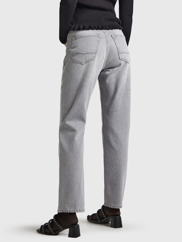 Grey jeans with rhinestones - 2