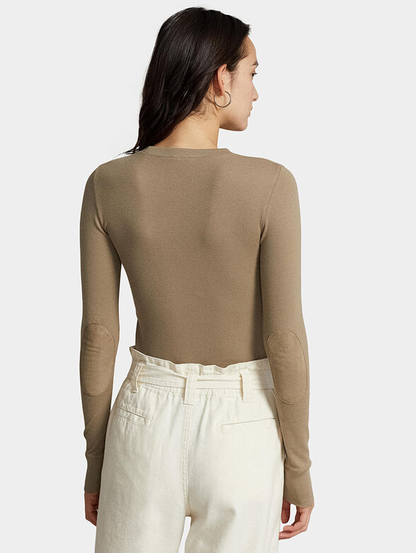 Long sleeve blouse in beige color - 3