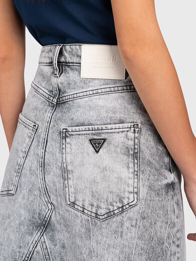 Denim skirt with worn-out effect - 3