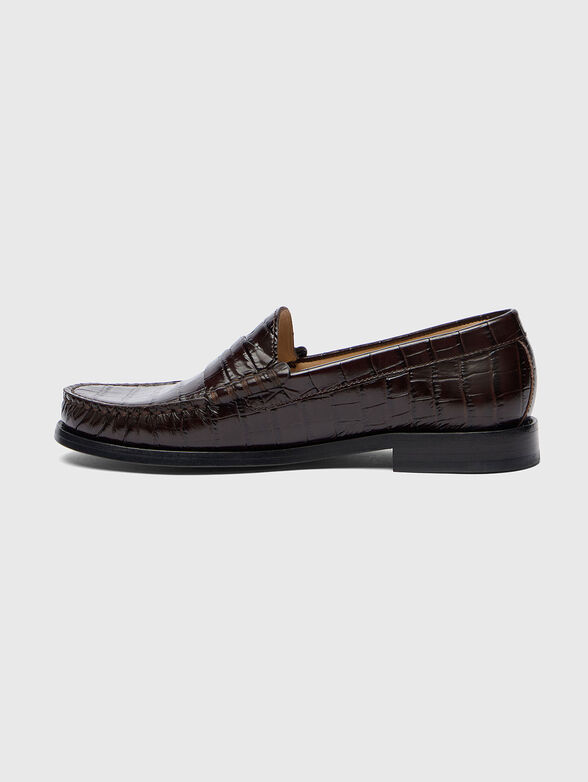 LOTTIE leather loafers with croco effect - 4