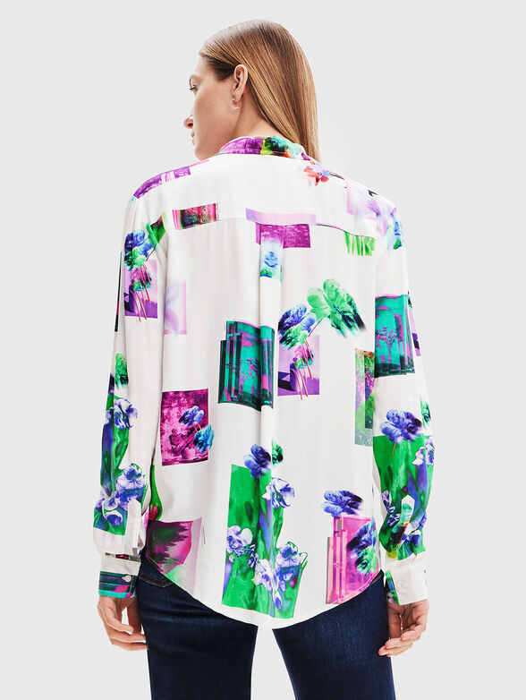 TRIESTE white shirt with multicolour print - 3