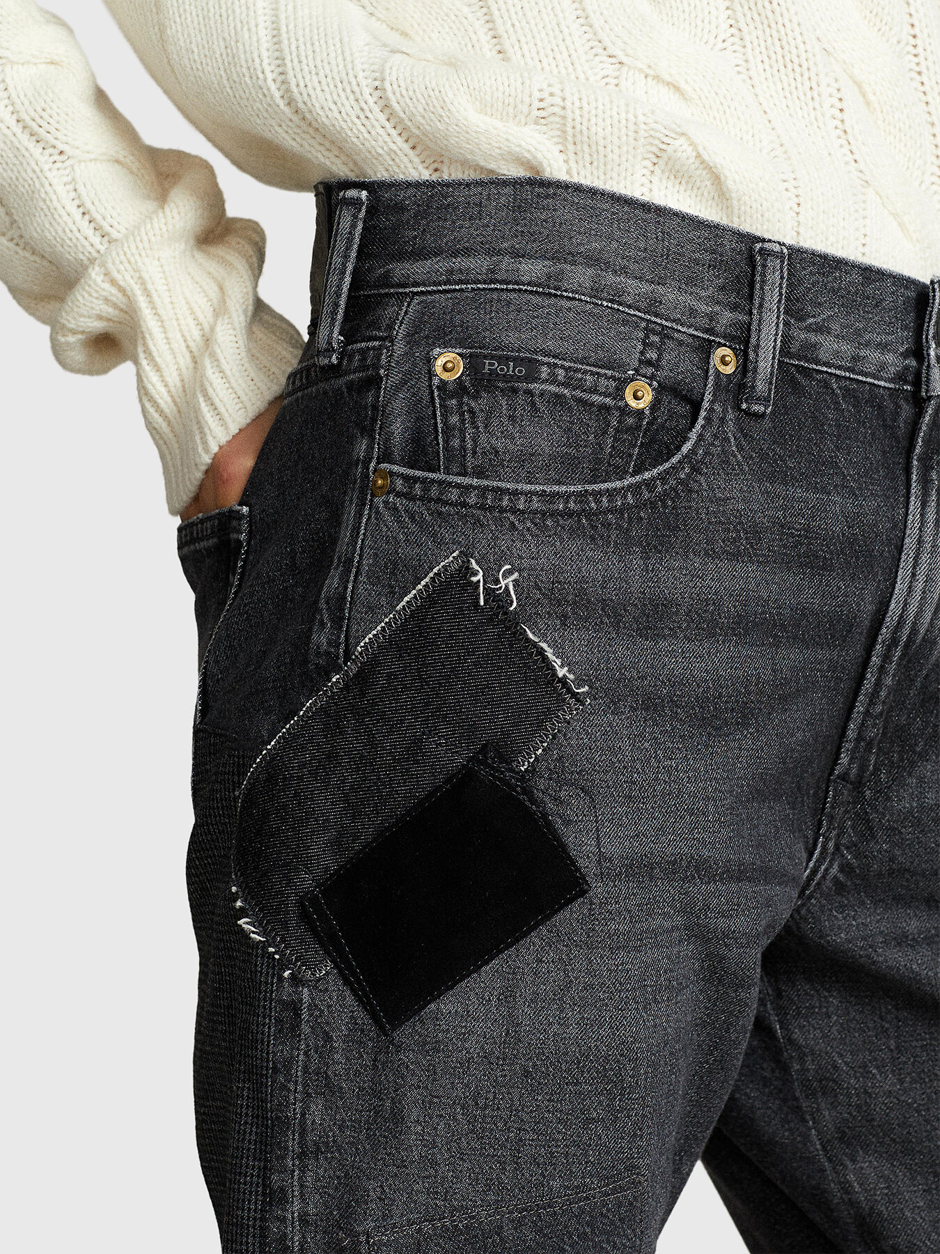 Polo jeans with patches online