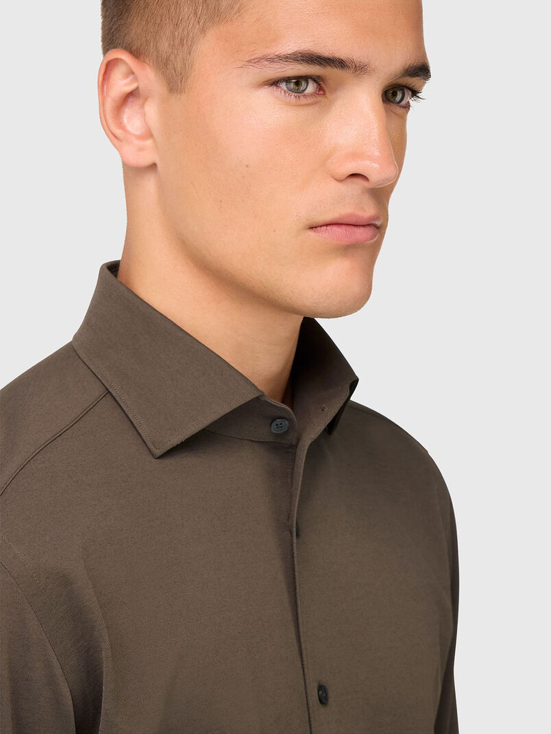 Long sleeved cotton blend shirt - 3