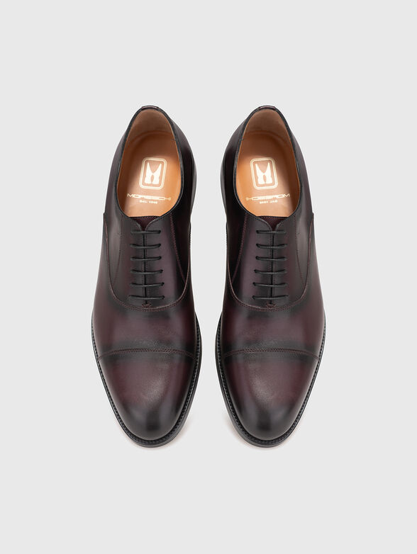 Elegant leather shoes in burgundy - 6