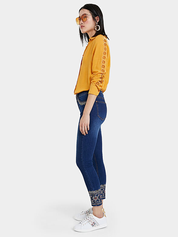 Embroidered slim jeans - 2