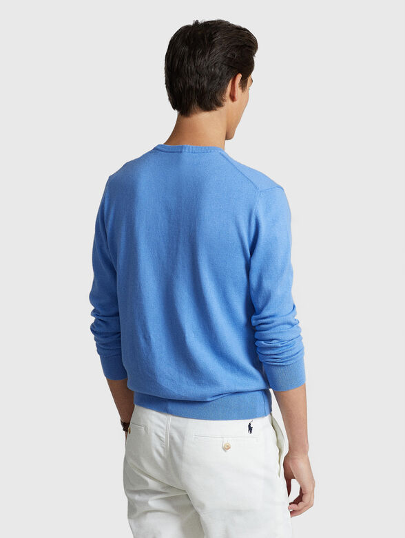 Blue sweater with embroidered logo   - 3