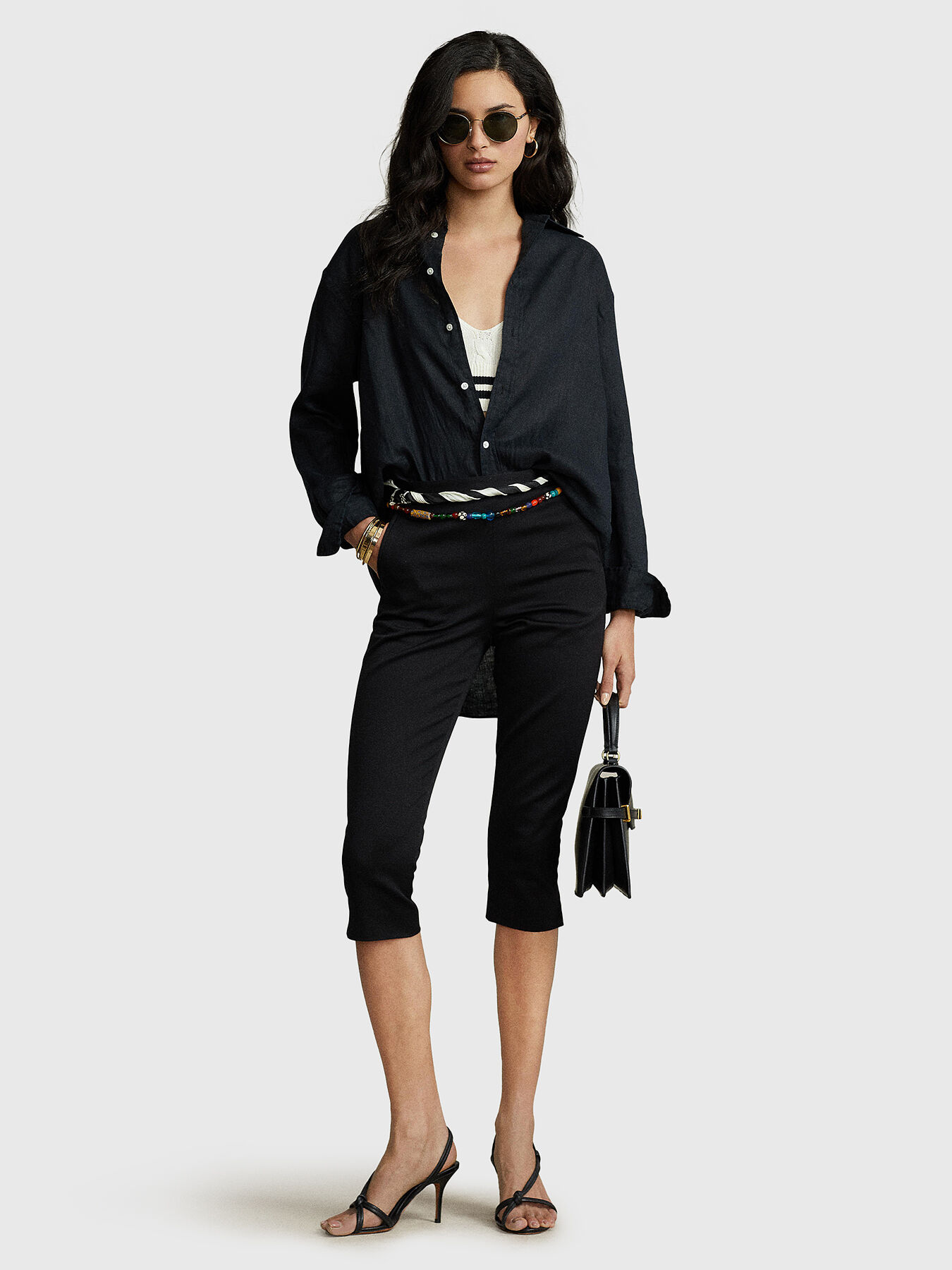 Black linen shirt brand POLO RALPH LAUREN
