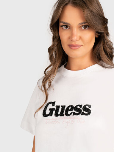 Cotton T-shirt with rhinestones - 4