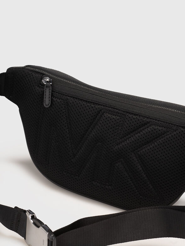 Leather waist bag with logo - 4