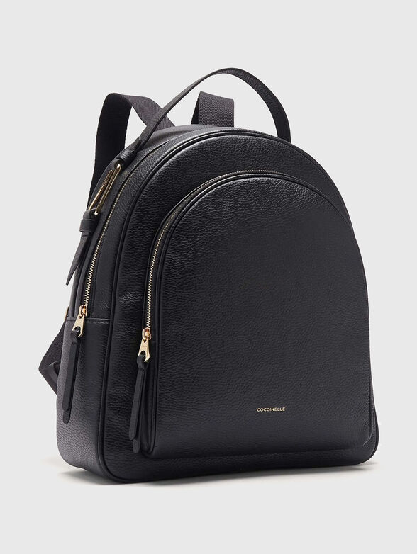 Black leather backpack  - 4