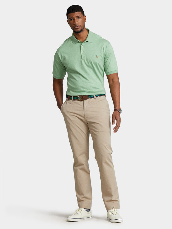 Polo shirt in green color with logo - 2
