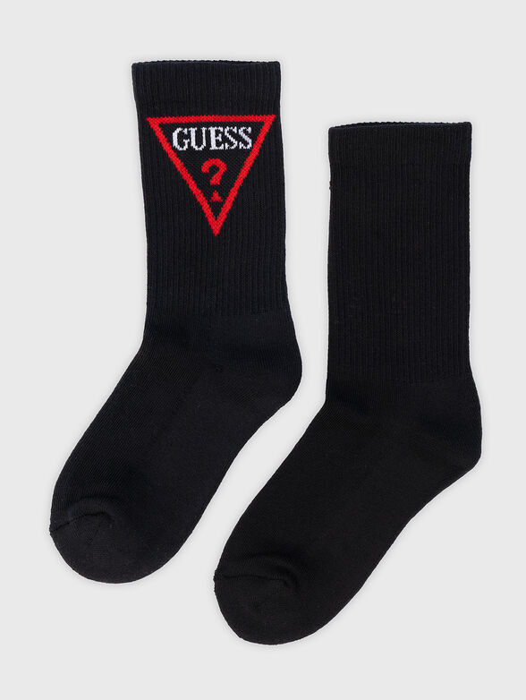 Black socks with triangular logo  - 1